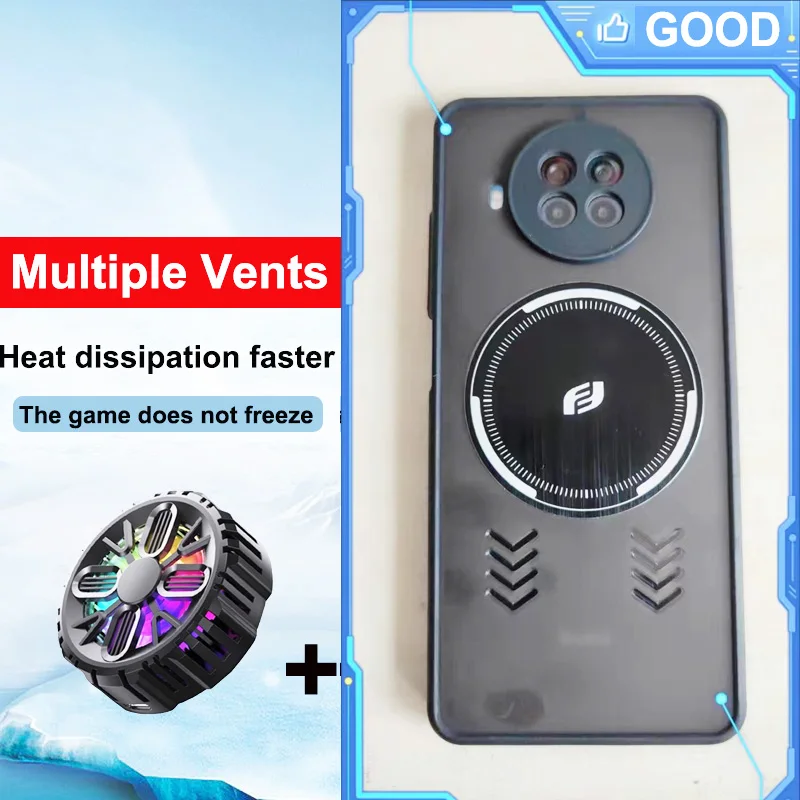 

For Redmi Note 9t /Note 10 11 Graphene Vent Hole Case For Xiaomi Mi 10T Lite 5G 10i Heat Dissipation Breathable with Cooling Fan