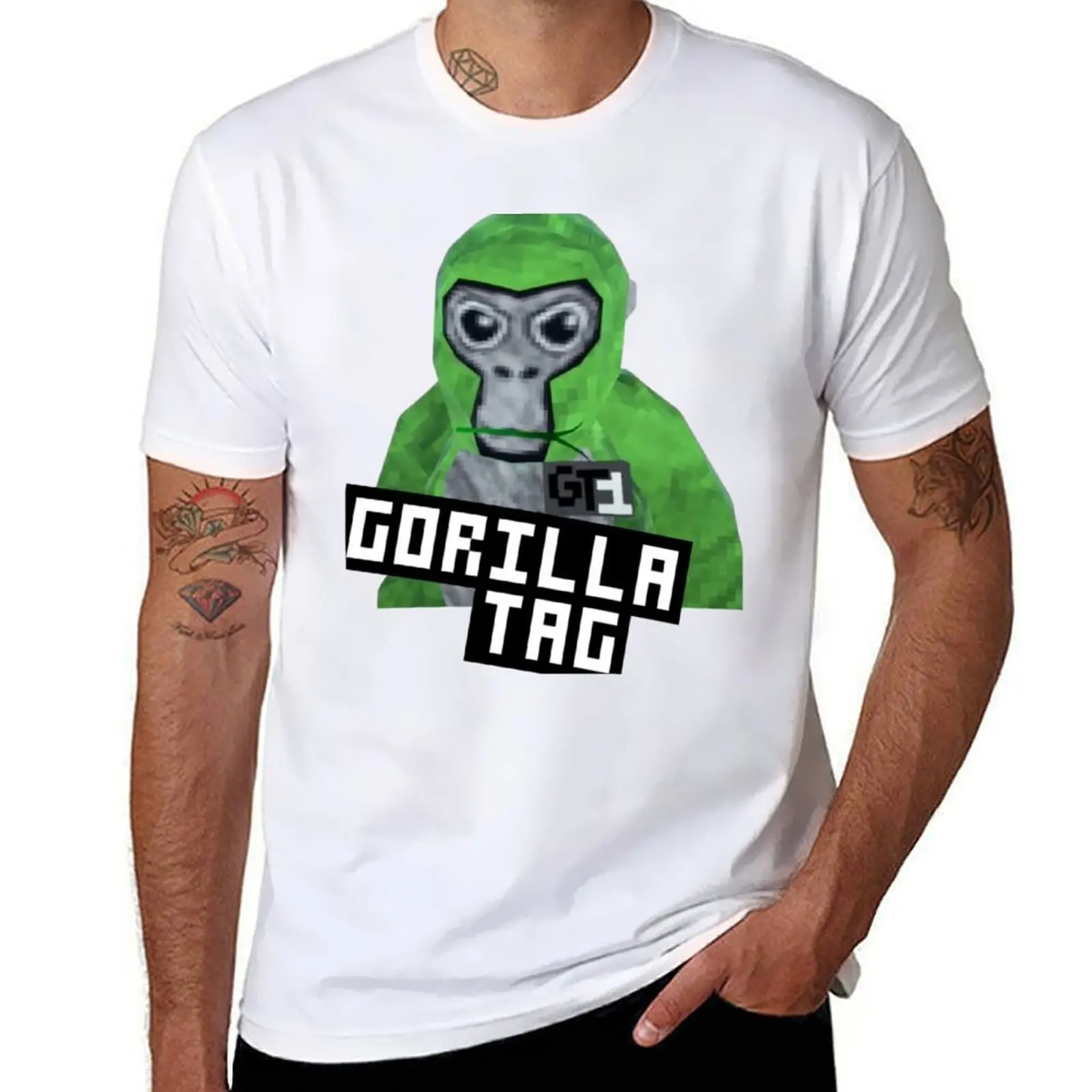 

Gorilla Tag Mods Green Monkey T-Shirt men t shirt cotton 100% funny t shirts man T-Shirt