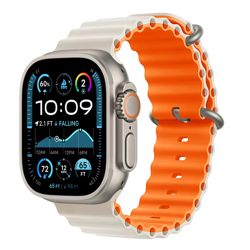 Offizielles Ocean-Armband für Apple Watch-Armbänder Ultra 3 2 49 mm 46 mm 44 mm 40 mm 41 mm 42 mm 45 mm Armband iWatch Serie 11 10 9 8 7 6 SE3