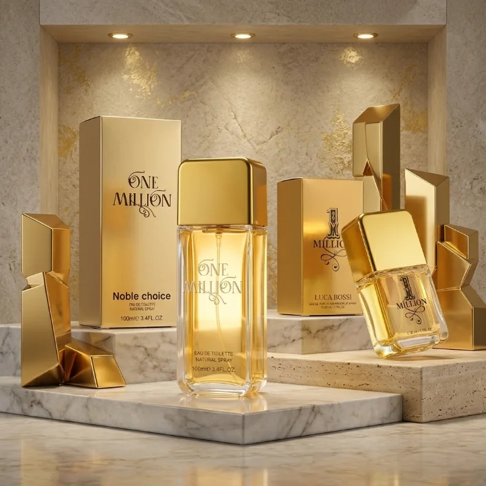 Noble Choice ONE MILLION Golden Square EDT, Aroma Amaderado de Larga Duración para Hombre, para Uso Diario, Negocios y Citas