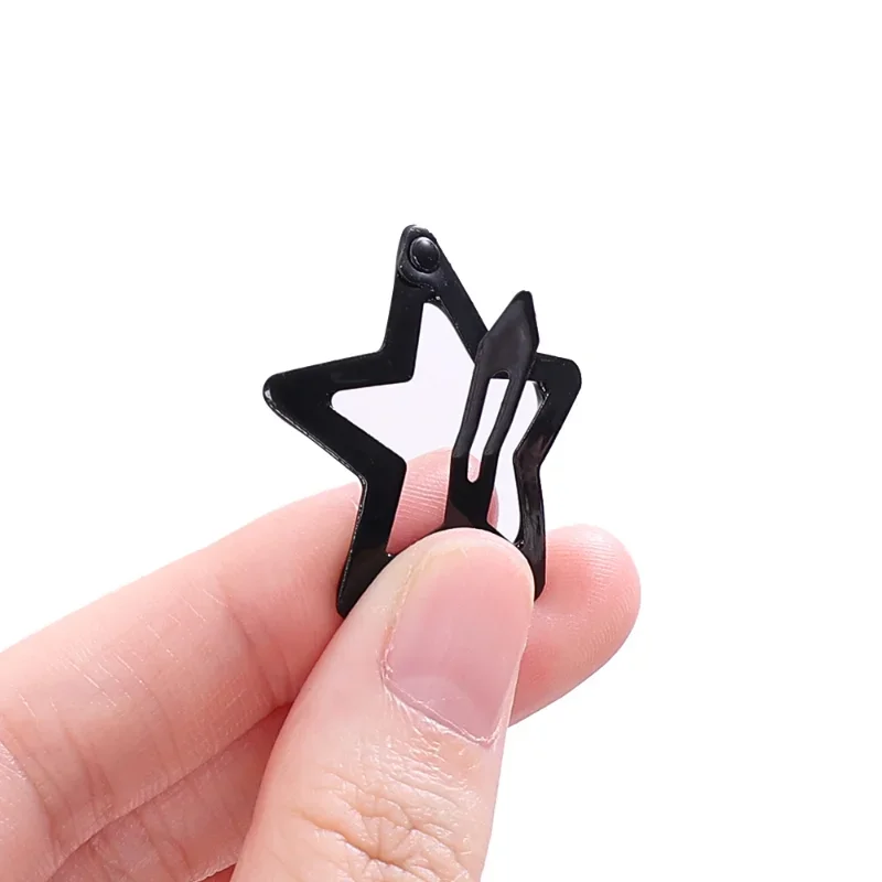 Aesthetic Star Hair Clip para Mulheres, Preto e Cinza, Pentagram, Trendy Hair Accessories, Cool Charm, BB, Girls, Harajuku, Y2K