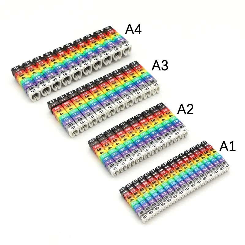 100/150pcs Cable Markers Colourful C-Type Marker Number Tag Label For 2-8mm Wire Network Cable Wire Marker Tag Label for Cat5e