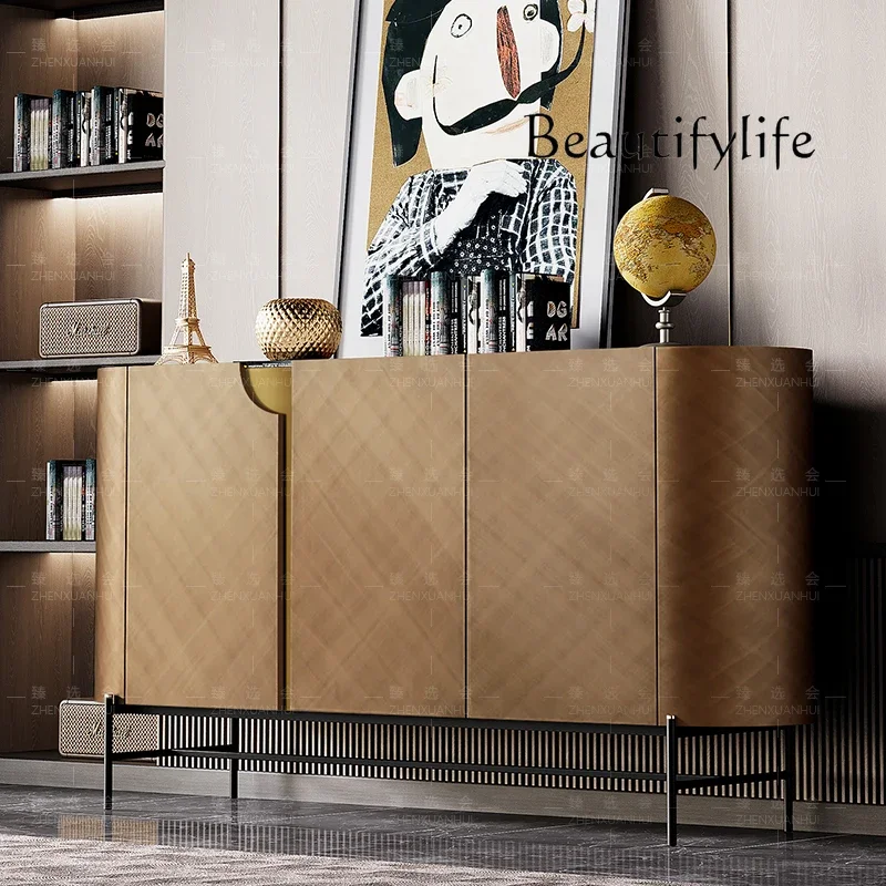 

Italian light luxury dining side cabinet living room wall storage modern high-end entrance villa hotel storage