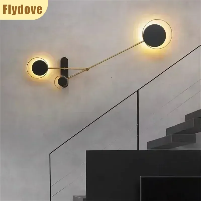 Linear Wall Lamp Modern Living Room Background Wall Lamp Bedroom Bedside Personalized Art Staircase Hallway Lighting Fixture