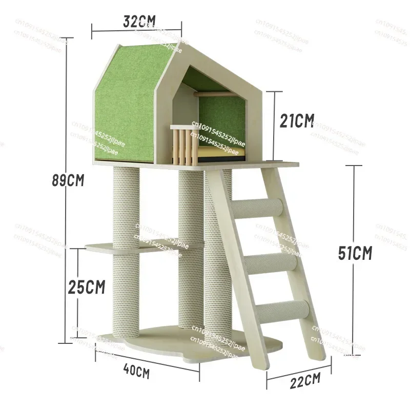 Tree House Cat Climbing  Solid Wood Cat Ladder Small Does Not Occupy An Area Multifunctional Cat Shelf