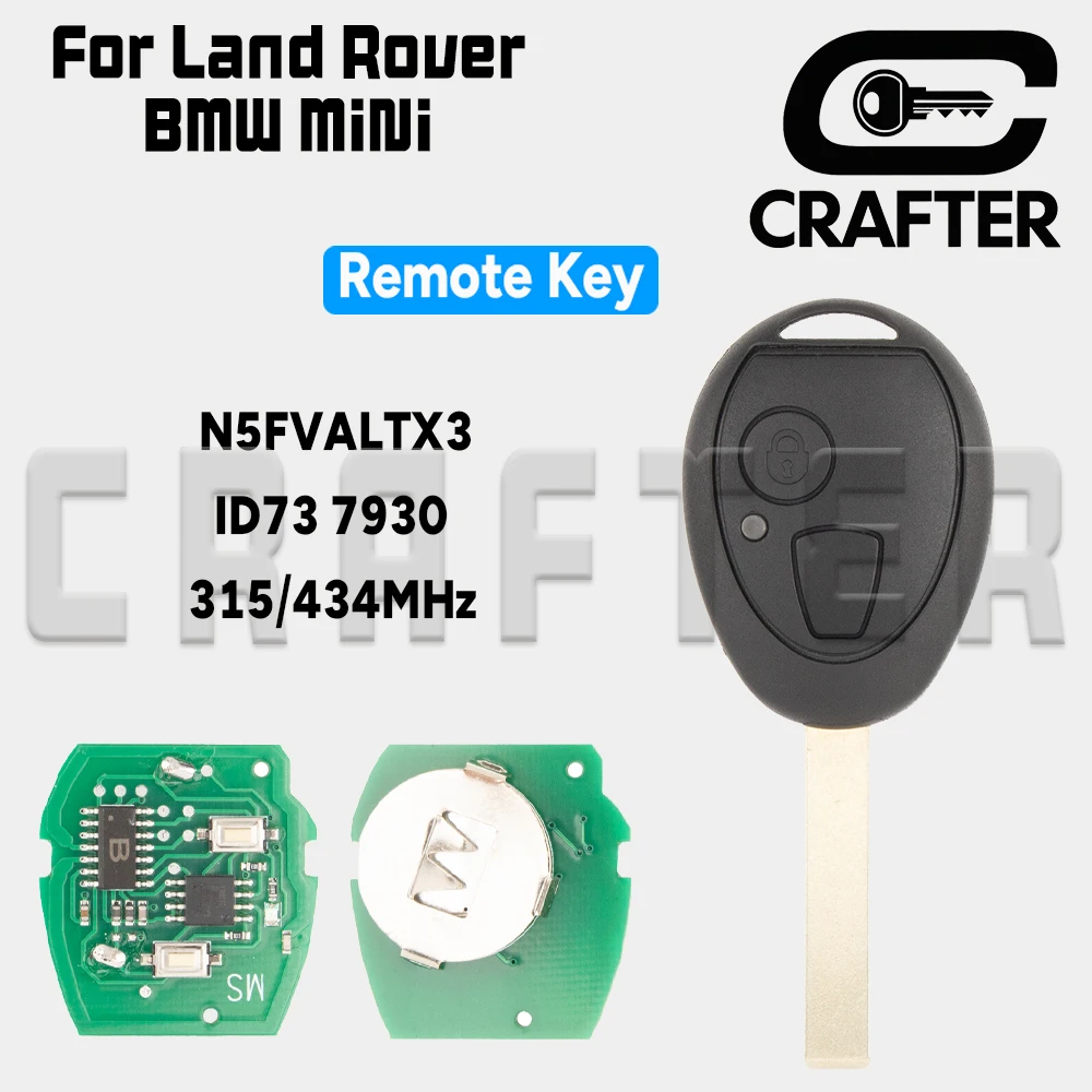 

Key Crafters N5FVALTX3 7930/7931AS 315/433MHz Car Remote Key For Land Rover Discovery 1999-2004 For Bmw Mini Cooper S R50 R53