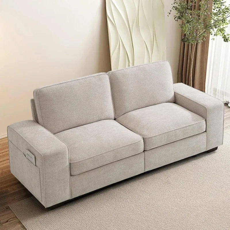 73" Modular Sofa Couch with Seat Storage, Modern 2-Seater Chenille Fabric Loveseat Sofa for Living Room, Office, Apartment image 6
