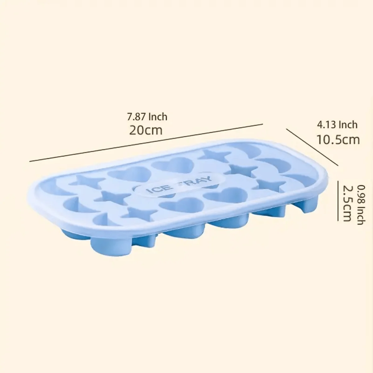 1 Random Color 18 Grid Silicone Ice Cube Heart-shaped Star Moon DIY Mold with Lid and Soft Bottom Ice Cube Mold