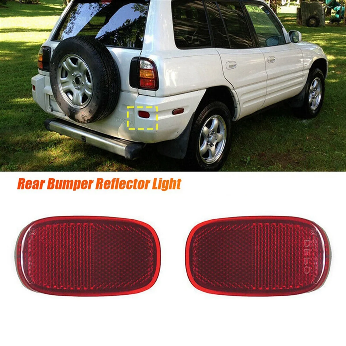 2Pcs Car Rear Bumper Reflector Light 81910-42010 TO2866101 for Toyota RAV4 1994-2005 Tail Brake LampReflector