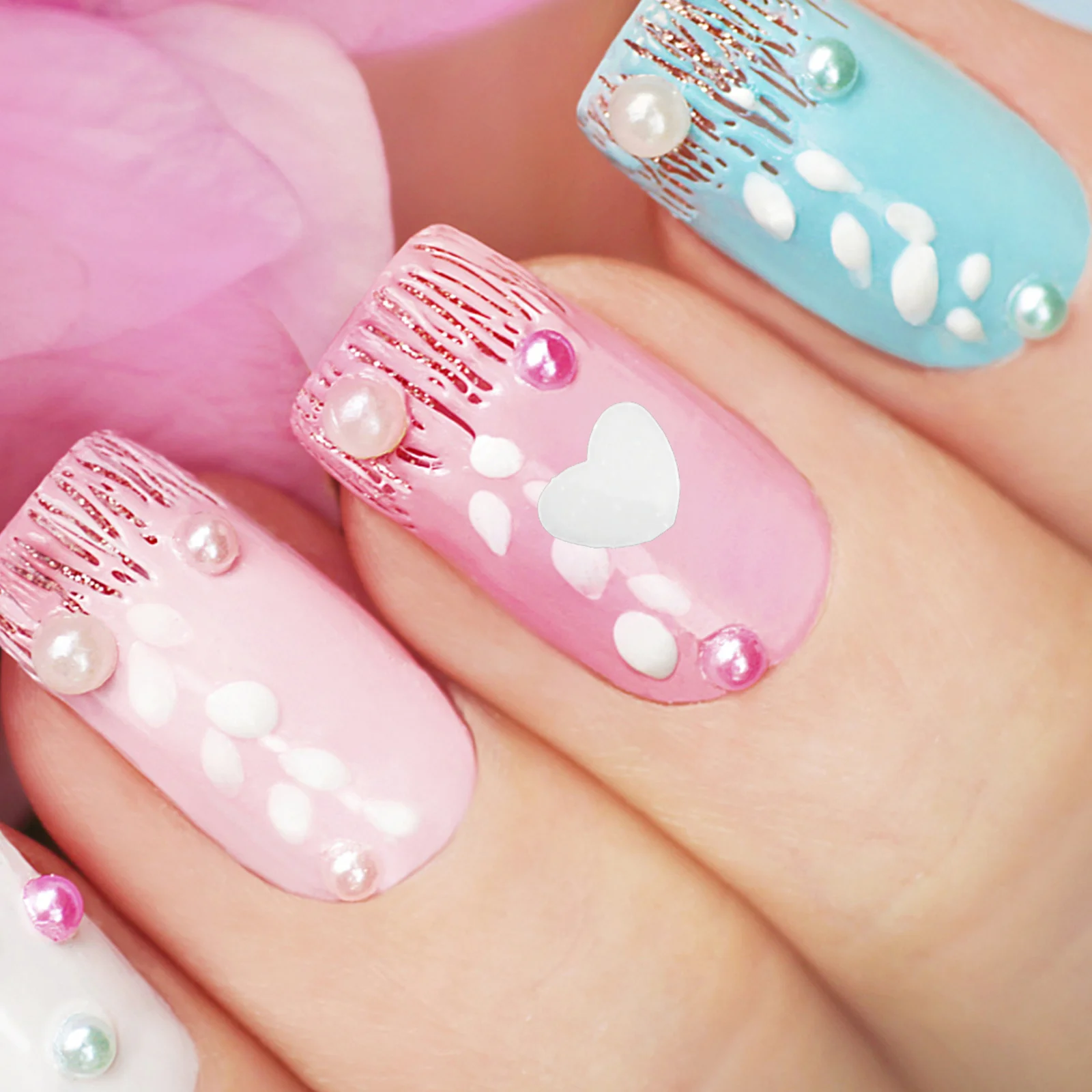 

5 Bottles Fluorescent Nail Art DIY Patch Fingernail Patches Sequins Mixed Style Manicure Patch Decor Nail Art Decor