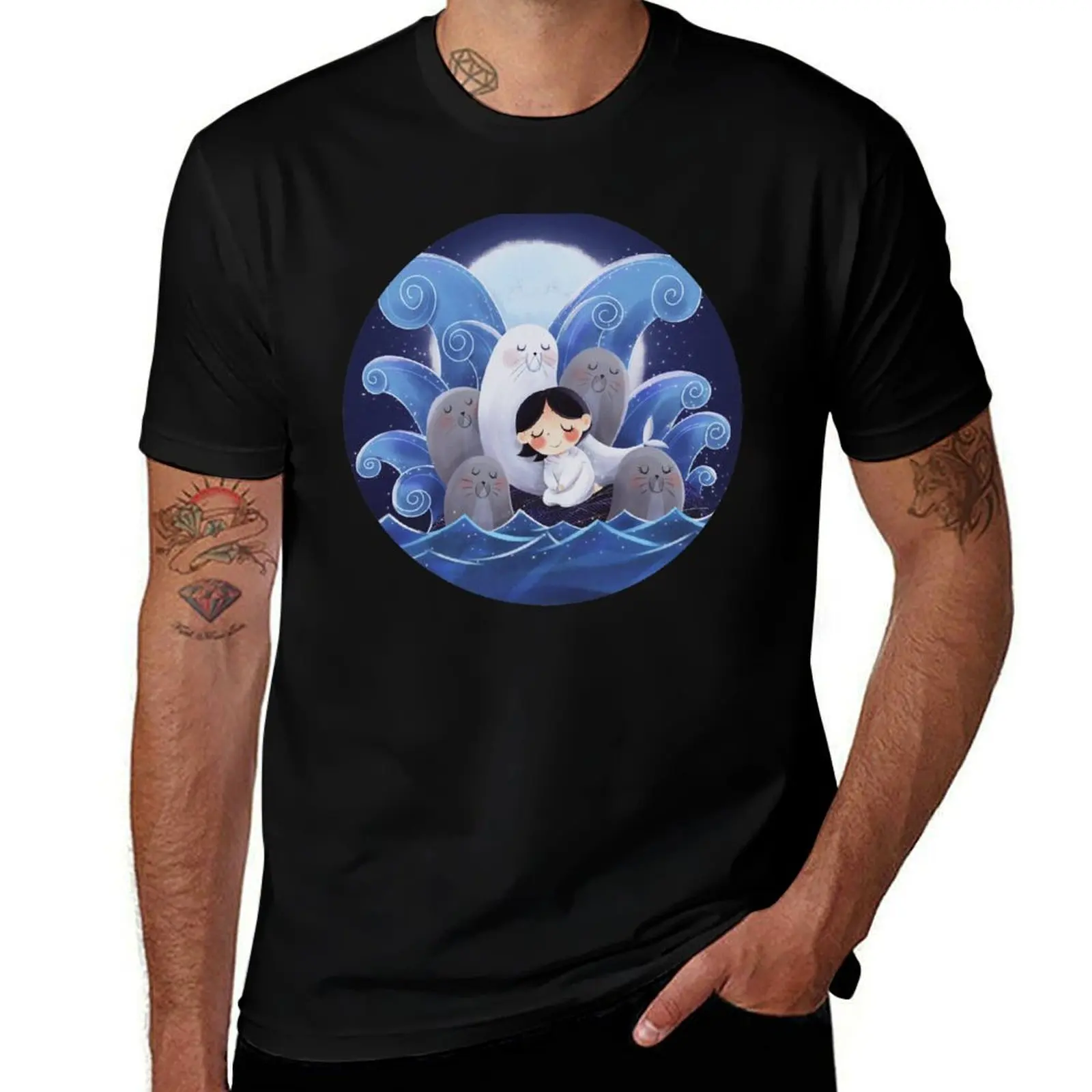 t t cotton Sea t with the shirt shirts Song prints man 100% of shirts T-Shirt summer
