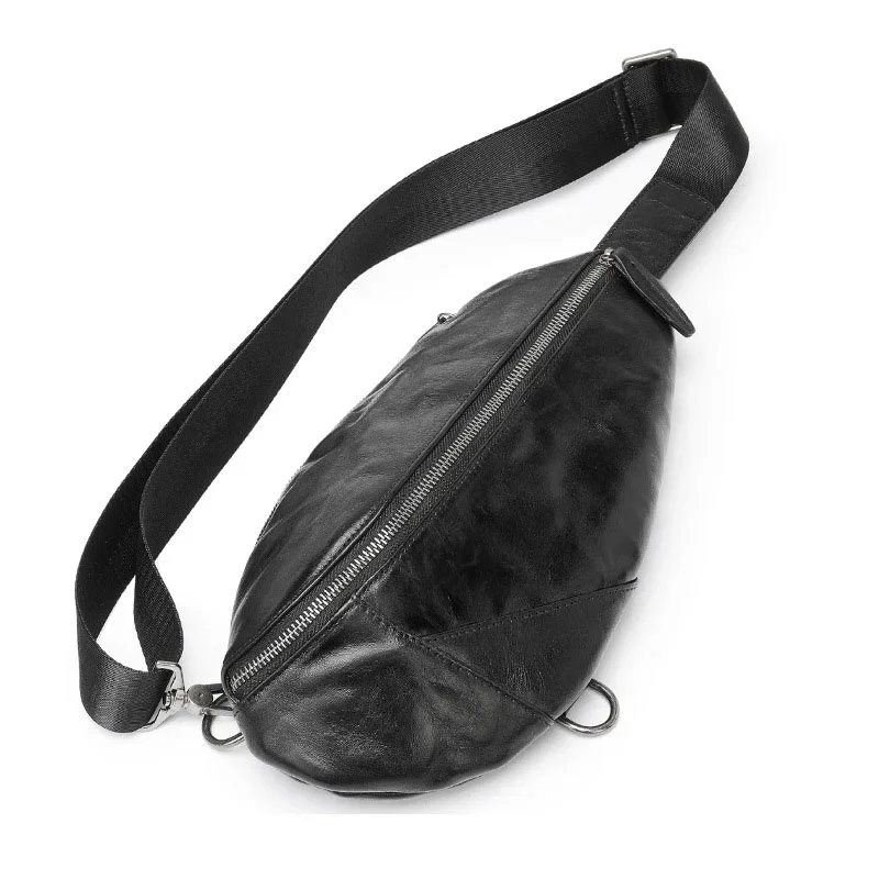 Neuer Modetrend Herren Schulranzen Cross body s männlich vielseitige Rindsleder lässige Umhängetasche Leder Brust packung weiche Haut