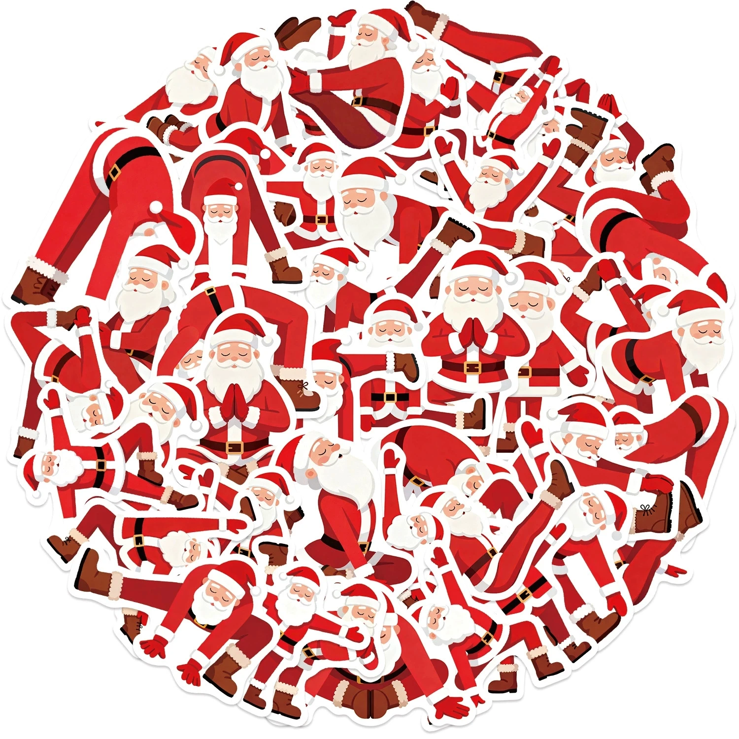 50/100PCS Yoga Santa Claus Cartoon Aufkleber Dekorative Gepäck Windows Notebook Schreibwaren Aufkleber