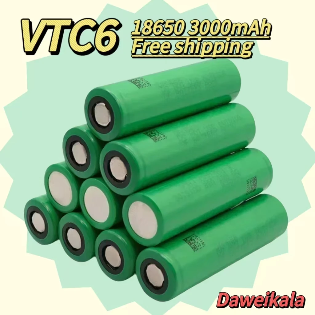 Caliente Daweikala 3,7 V 3000mAh VTC6A bateria rechargeable de iones de litio 18650 US18650VTC5A 35A juguetes linterna