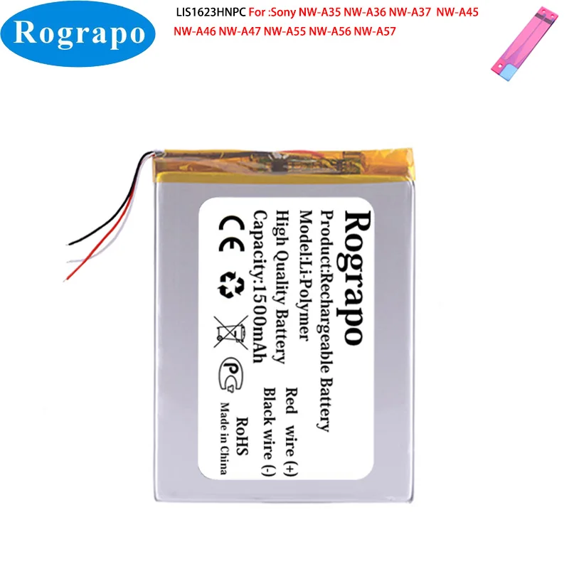 New 1500mAh LIS1623HNPC Battery For Sony NW-A35 NW-A36 NW-A37 NW-A45 NW-A46 NW-A47 NW-A55 NW-A56 NW-A57 Player