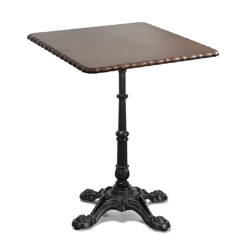 French retro cafe solid wood dining table dessert milk tea shop small round table medium ancient style