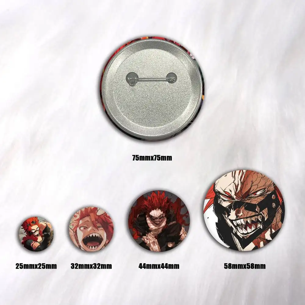 Cartoon Character Eijiro Kirishima  Creative Round Button Badges Pin Brooch Backpack Jewelry Gift