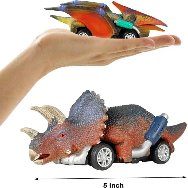 Hot Dinosaur Toy Pull Back Cars Realistic Dino Cars Mini Monster Truck with Big Tires Small Dinosaur Toys for Kids Birthday Gift