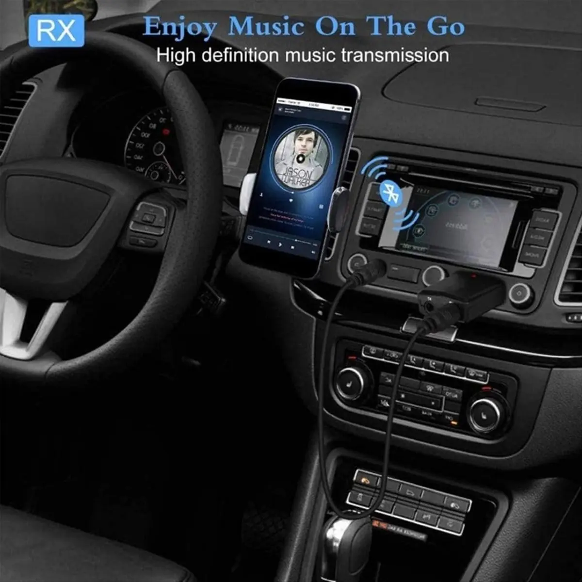 【ELEVATE LIFE】Bluetooth USB Adapter for PC, BT 5.0 Bluetooth Transmitter Receiver Adapter with 3.5mm AUX, Wireless Transfer