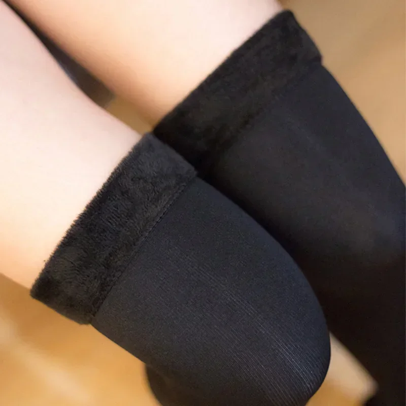 Nieuwe Winter Vrouwen Warme Lange Sokken Zacht Fluweel Dikker Effen Kleur Kousen Pluche Over Knie Panty Compressie Legging Laars Sokken