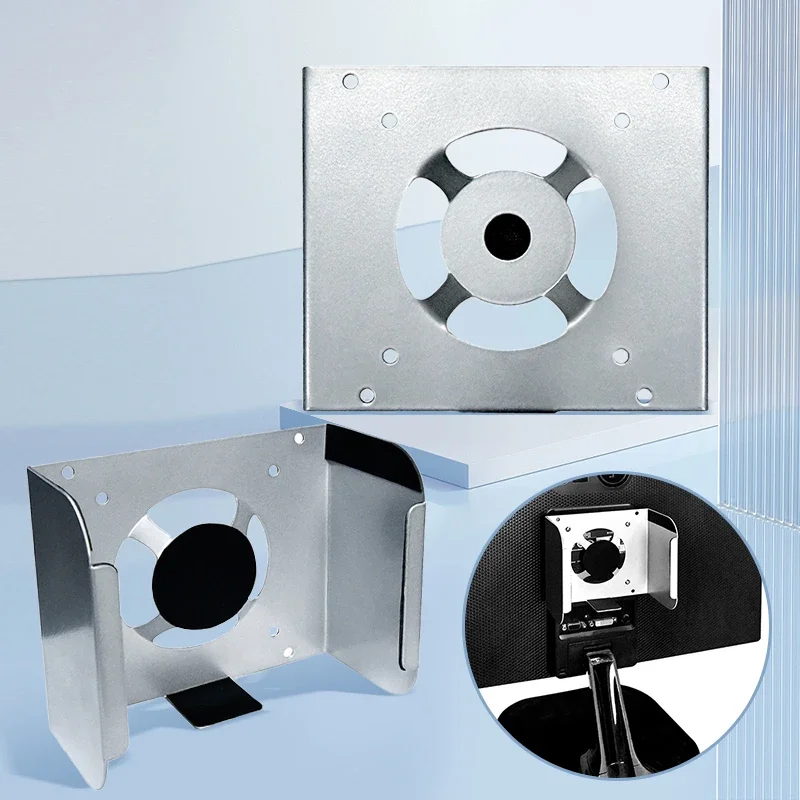 Wall-Mounted Under Desk Computer Holder Monitor Back Mini PC Stand Bracket for Mac Mini 2024 M4 PC Accessories