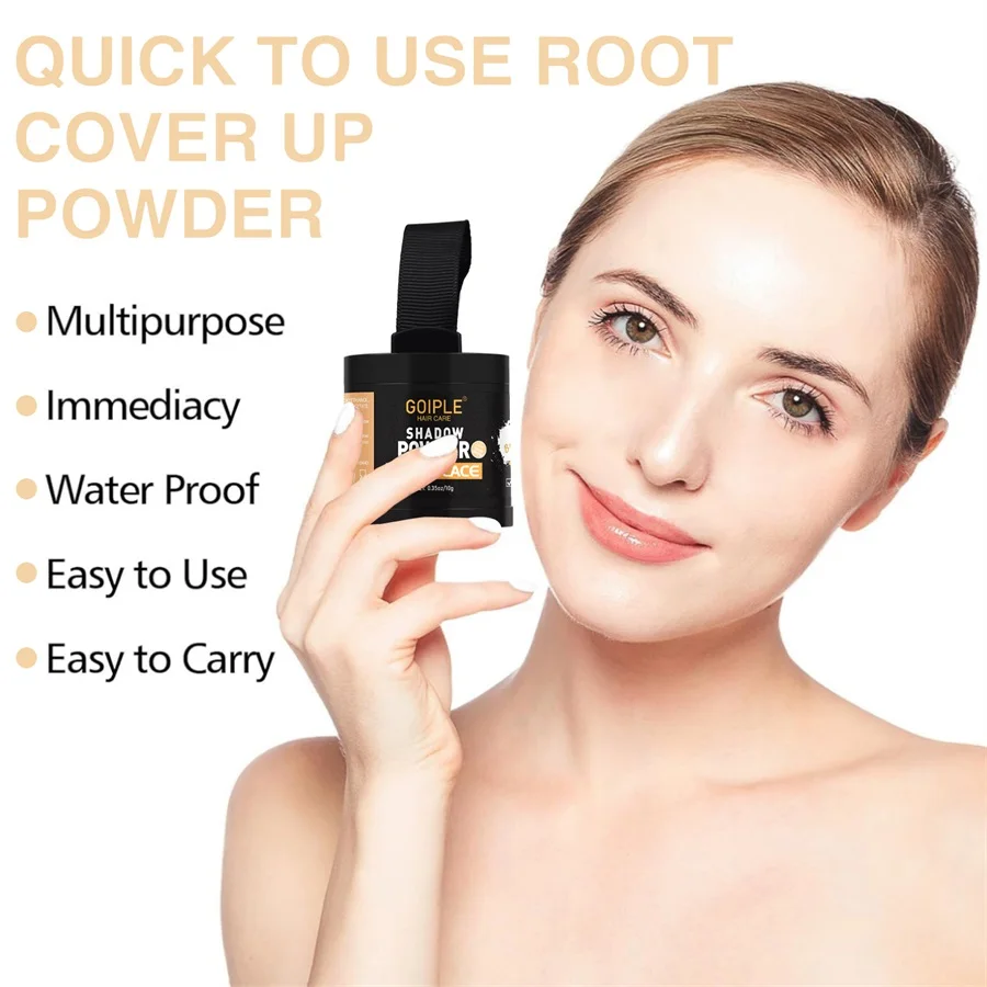 GOIPLE 10g Hairline Shadow Powder Hair Beard and Eyebrow Color Fill,Hair Root Complementary Colors Makeup Powders for Men Women