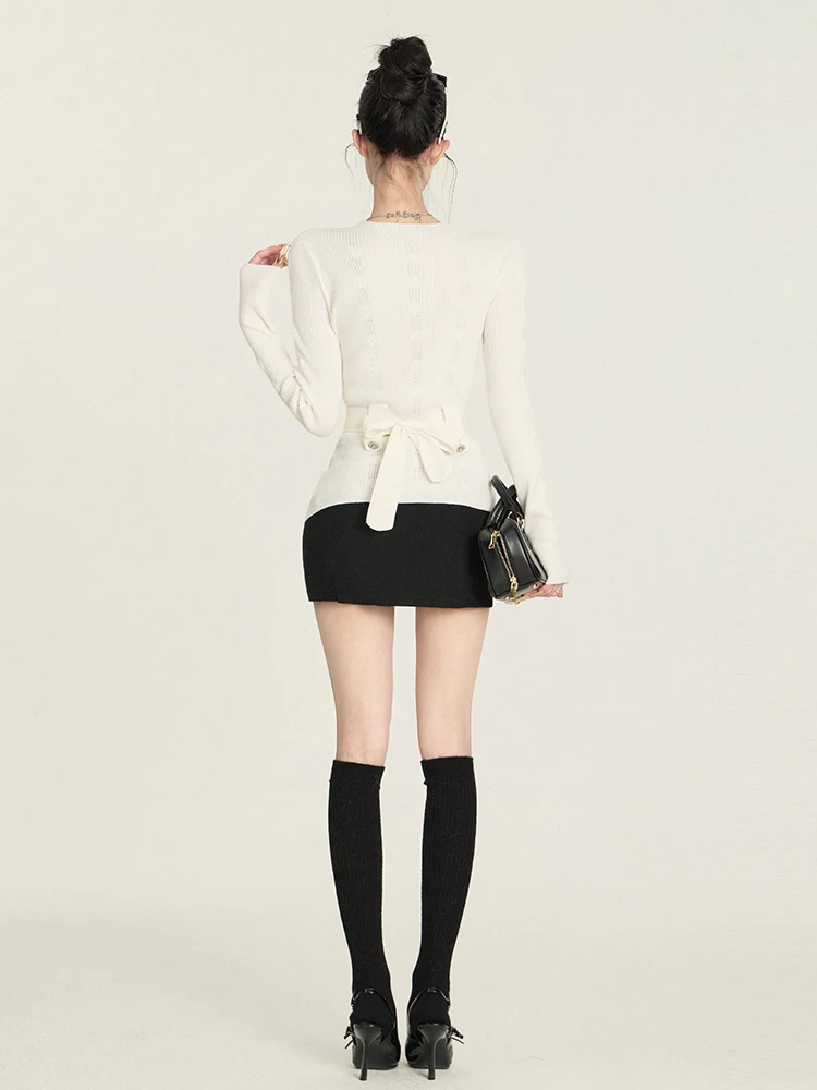 Fans-made Jenie's Blue White Elegant Knitted Pullover Sweater 006