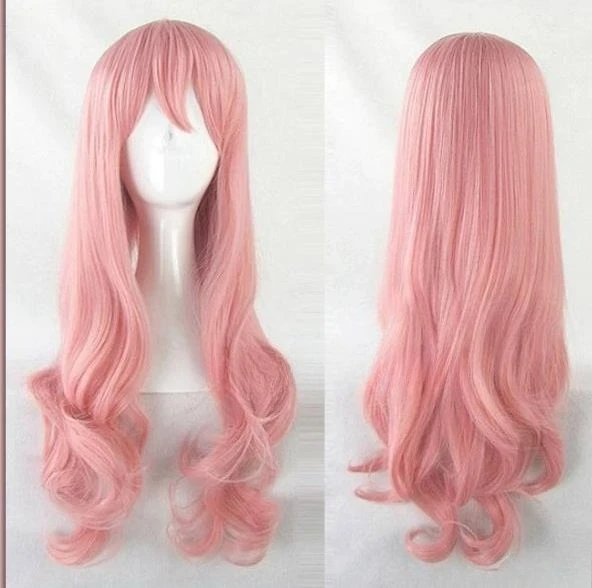 Nikki Cosplay Wig 80cm Long Pink Curly Twist Braid Double Ponytail Wigs Anime Cosplay Costumes Wig Heat Resistant Synthetic Hair