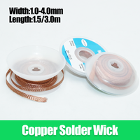 Copper Wire 1.0/1.5/2.0/2.5/3.0/3.5mm Desoldering Mesh Braid Wick Solder Remover Wire for PCB BGA Welding Rework Soldering Tool