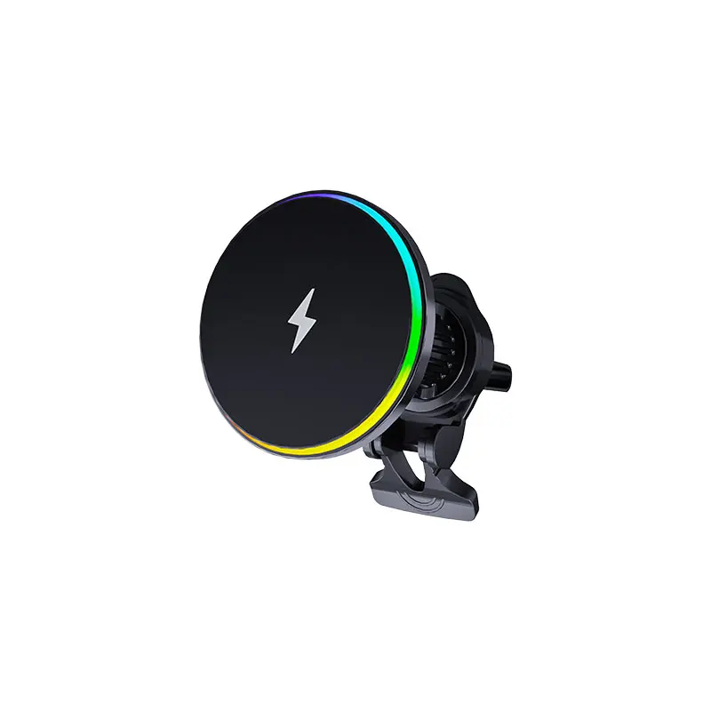 15W Magnetic Wireless Car Charger Quick Charger with QC3.0 & PD3.0 ABS Fast Phone Mount for iPhone and Mobile Devices