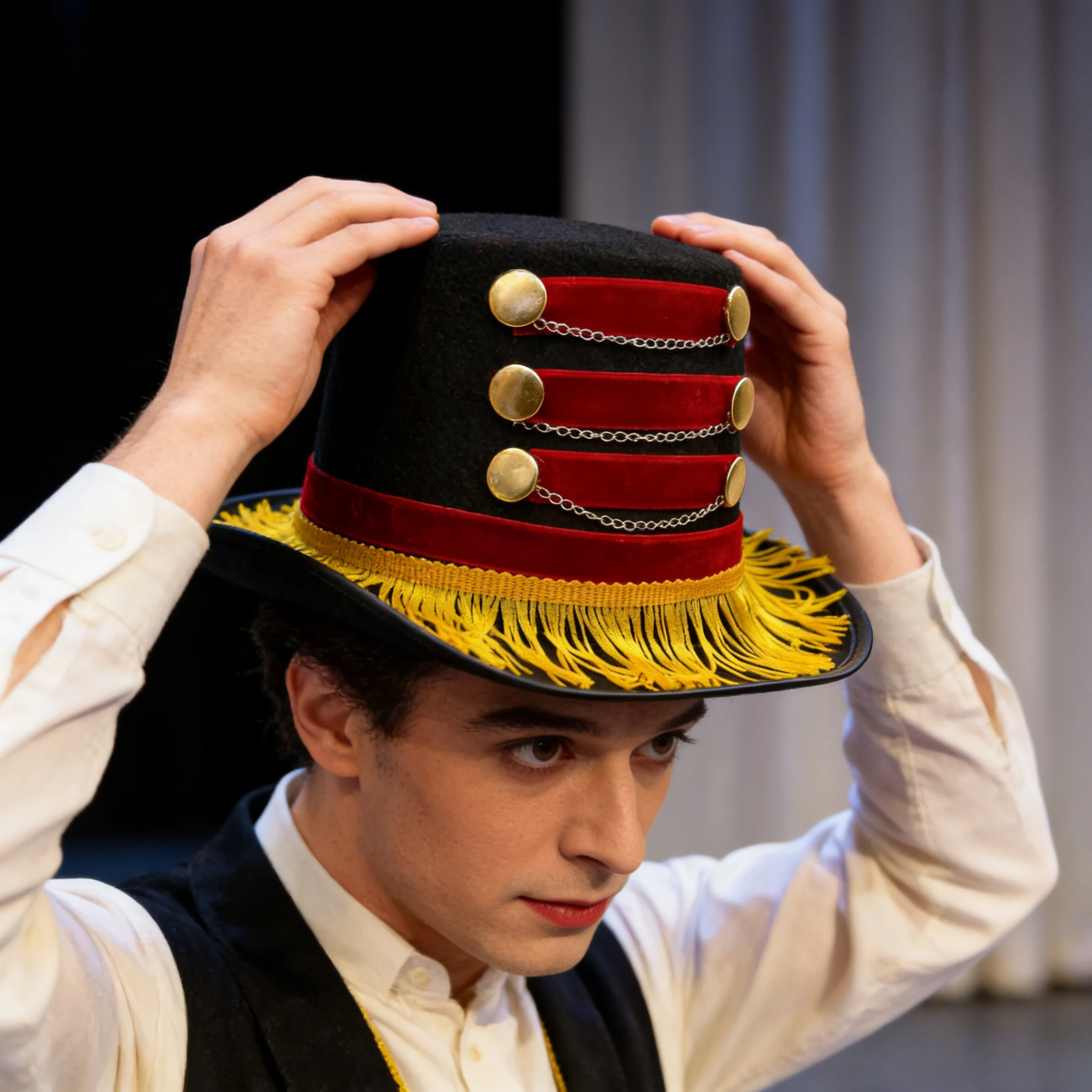 

Черный цилиндр для выступлений на сцене, цирковой шляпный фасон, шляпа джентльмена, шляпа Линкольна, головной убор для бала, вечеринки, шоу, косплея, костюмированных мероприятий