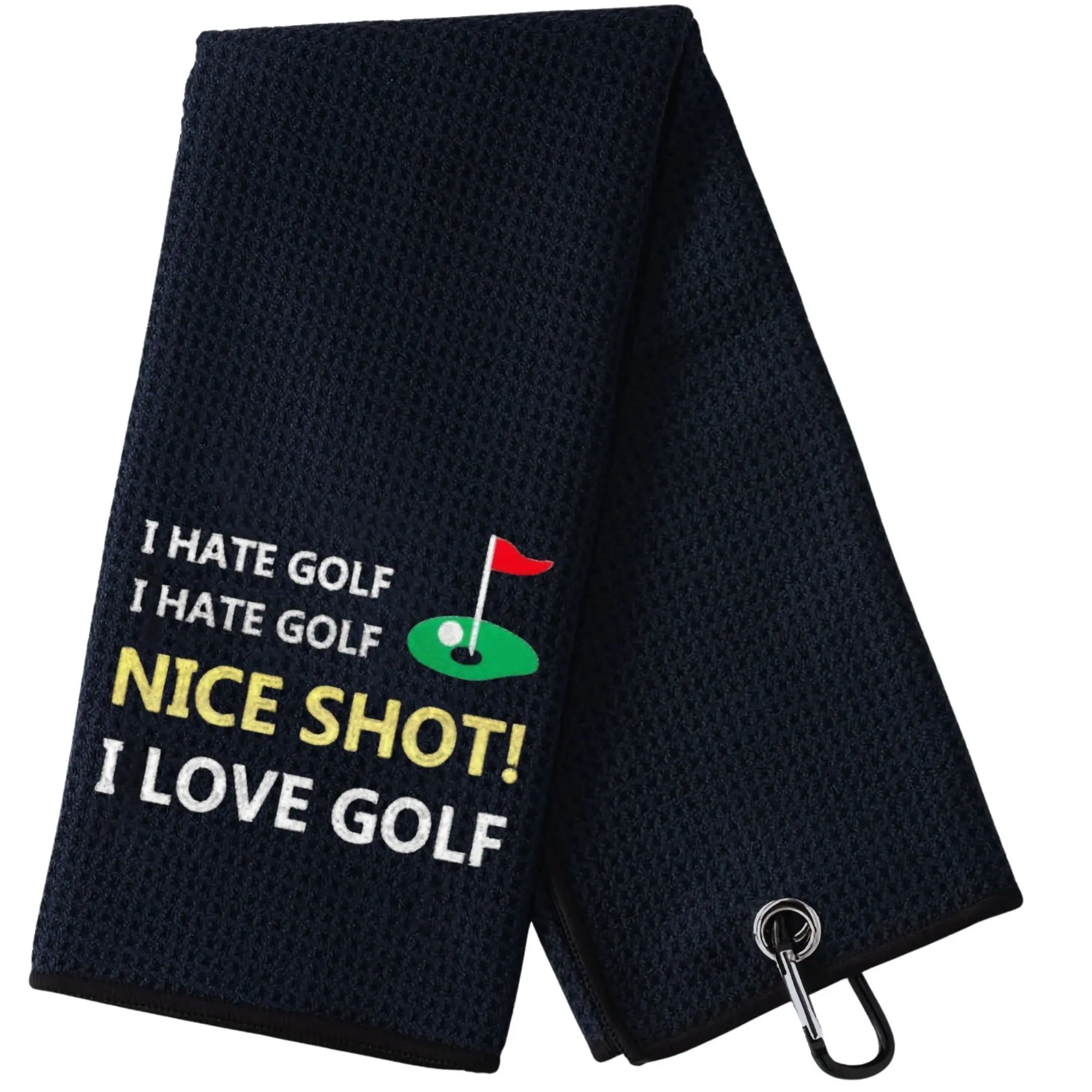 

Funny Microfiber Premium Golf Towel with with Clip Embroidered Golf Towels for Golf Bags for Men&Women Golf Accessories