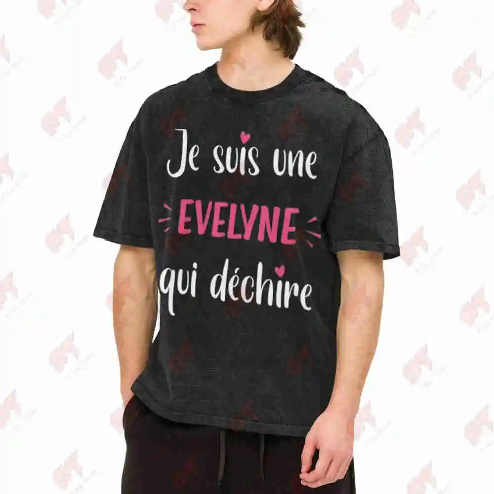I'm A Kick-Ass Evelyne Vintage Washed Tee Pure Cotton T-Shirt