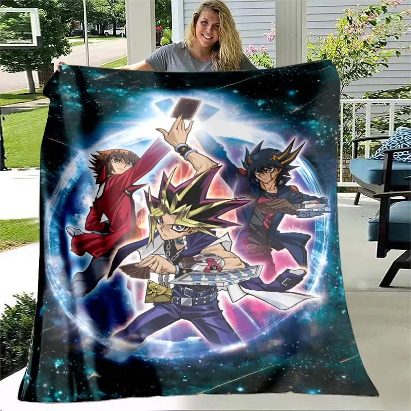 3D Anime Yu Gi Oh Card Yugioh Throw Blanket Blue Eyes White Dragon Anime Cartoon Soft Plush Blanket Bedroom Bedspread Home Decor