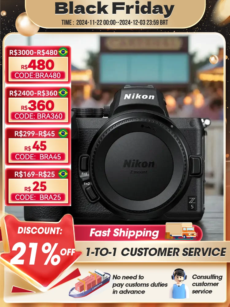 Nikon Z5 Full Frame Mirrorless Digital Camera Compact Professional Professional Photography 4KVideo 5 Axis Anti Shake FX 24.32MP