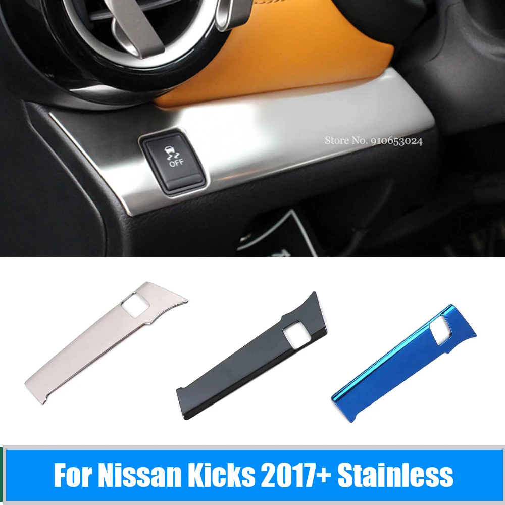 

For Nissan Kicks 2017-2021 Stainless steel LHD Accessories Car Headlamps Adjustment Switch Decoration Cover Trim Car-Styling