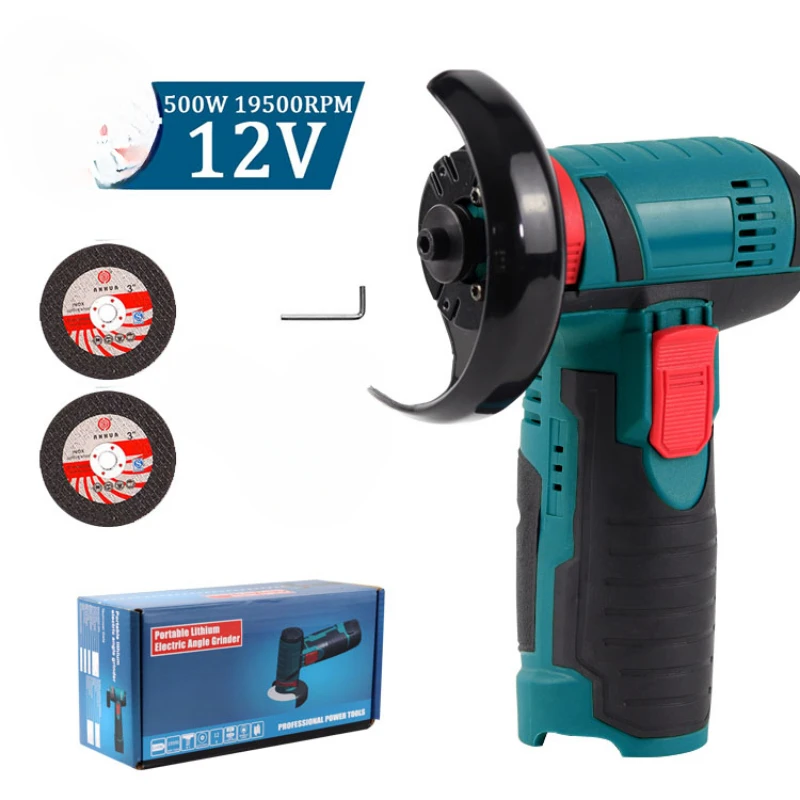 Imagem -02 - Mini Angle Grinder com Bateria de Lítio Recarregável Máquina de Polimento sem Fio Diamante de Corte Acessórios 12v