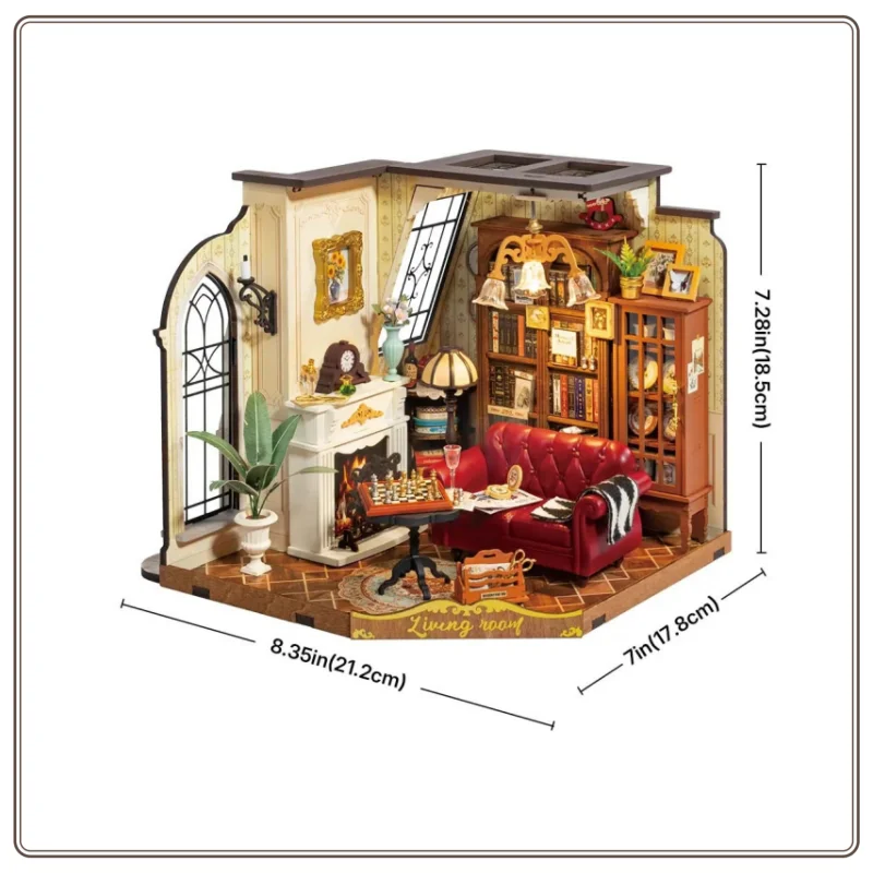 جديد Robotime Rolife لتقوم بها بنفسك بيت الدمية لغرفة المعيشة كاثرين مع أثاث دمية مصغرة مجموعات خشبية لعبة للأطفال والكبار