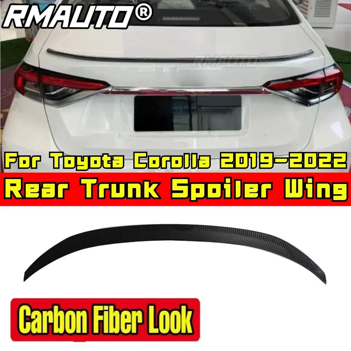 Toyota Corolla 2019 2020 2021 2022 Rear Spoiler Wing Car Accessories ABS Plastic Car Rear Trunk Spoiler Rear Trunk Wing Body Kit