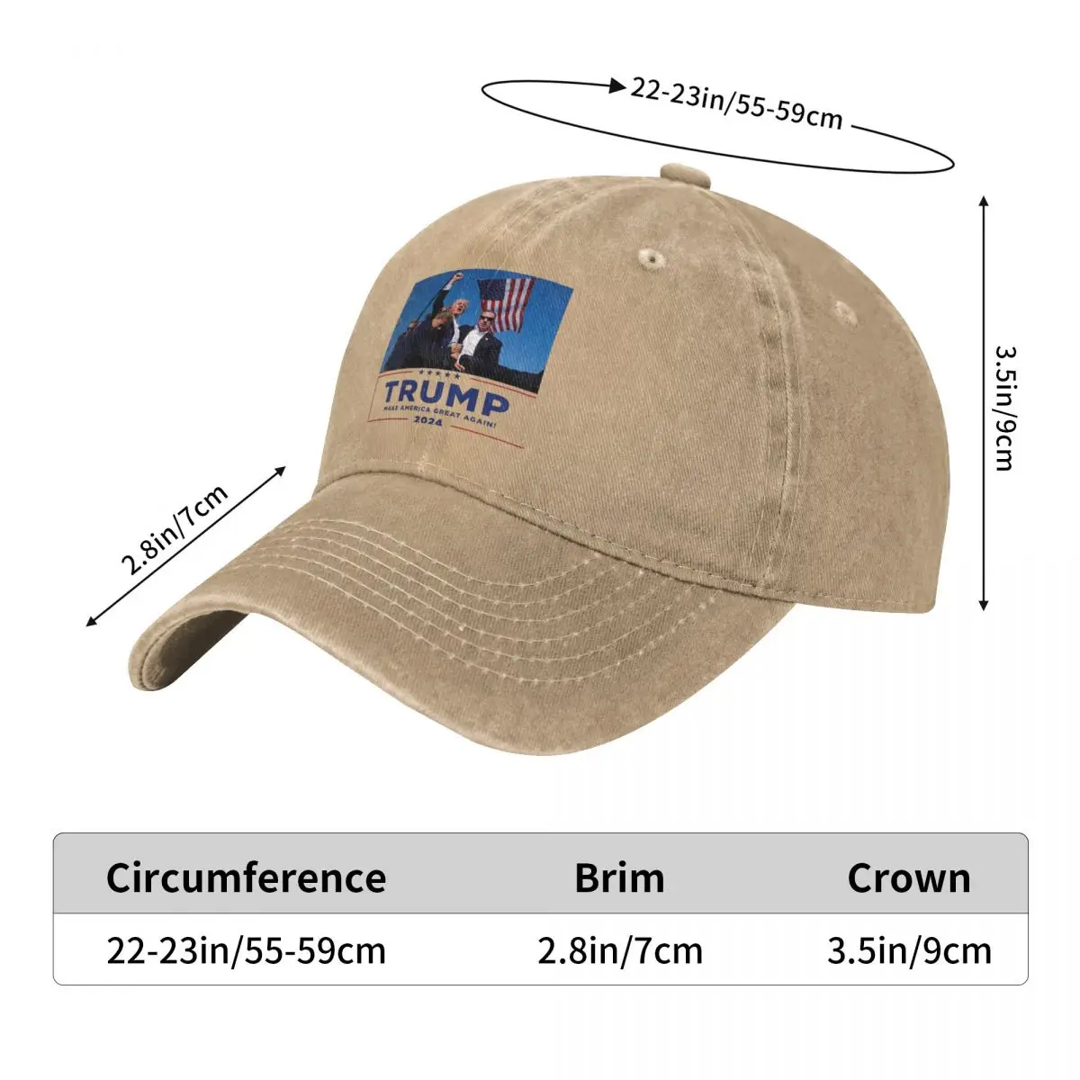 2024 Trump Shooting Accessories Men Women Baseball Cap Donald Trump Shot Caps Hat Vintage Adjustable Fit Trucker Hat Headwear