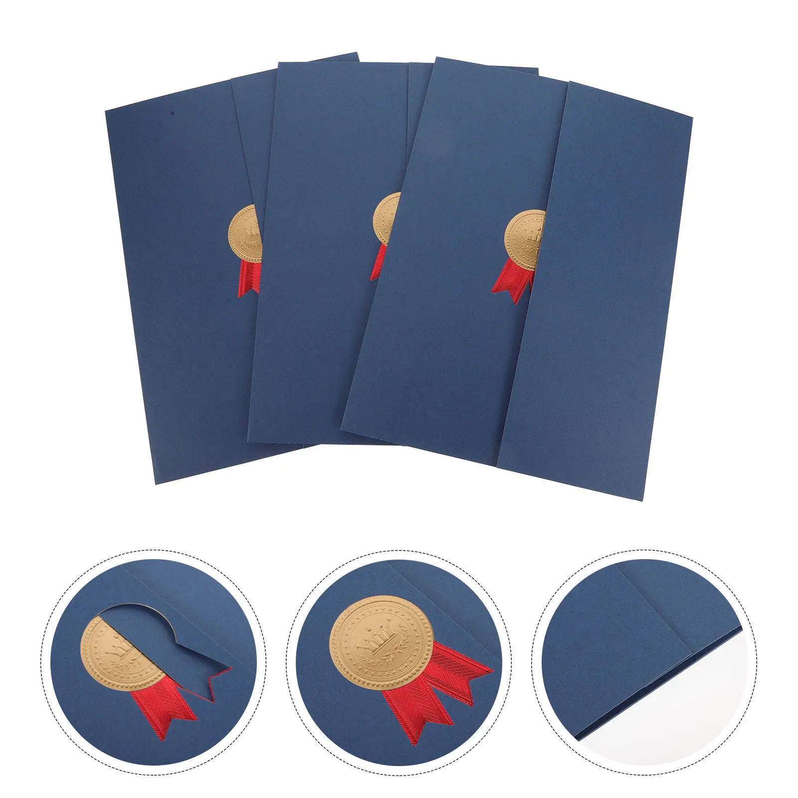 

3Pcs Elegant Three-Fold Certificate Cover Diploma Holder Paper Document Protector for Awards Diplomas Certificates Letter Size