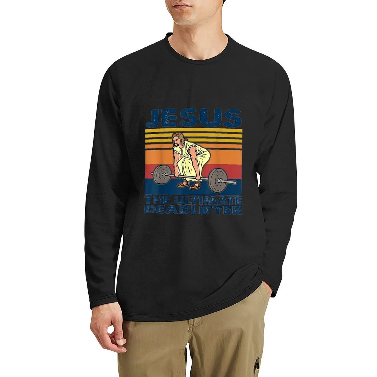 

Jesus The Ultimate Deadlifter Weightlifting Long T-Shirt cute clothes Blouse sweat shirts mens t shirts pack