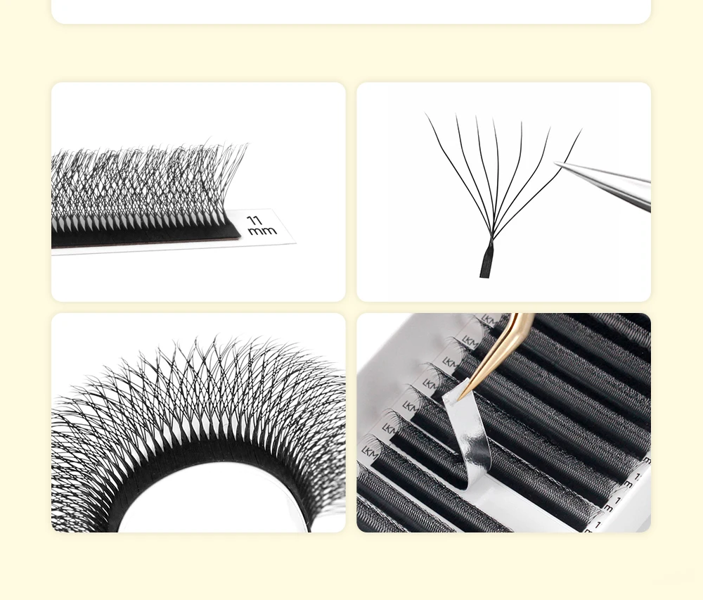 LUKATME 7D W-Form Wimpernverlängerungen, vorgefertigte Fächer, Mega-Volumen-Wimpernbüschel, C/D-Curl, Easy Fan 7D Wimpern, 8-15mm Mix für den Salon – Detail 3