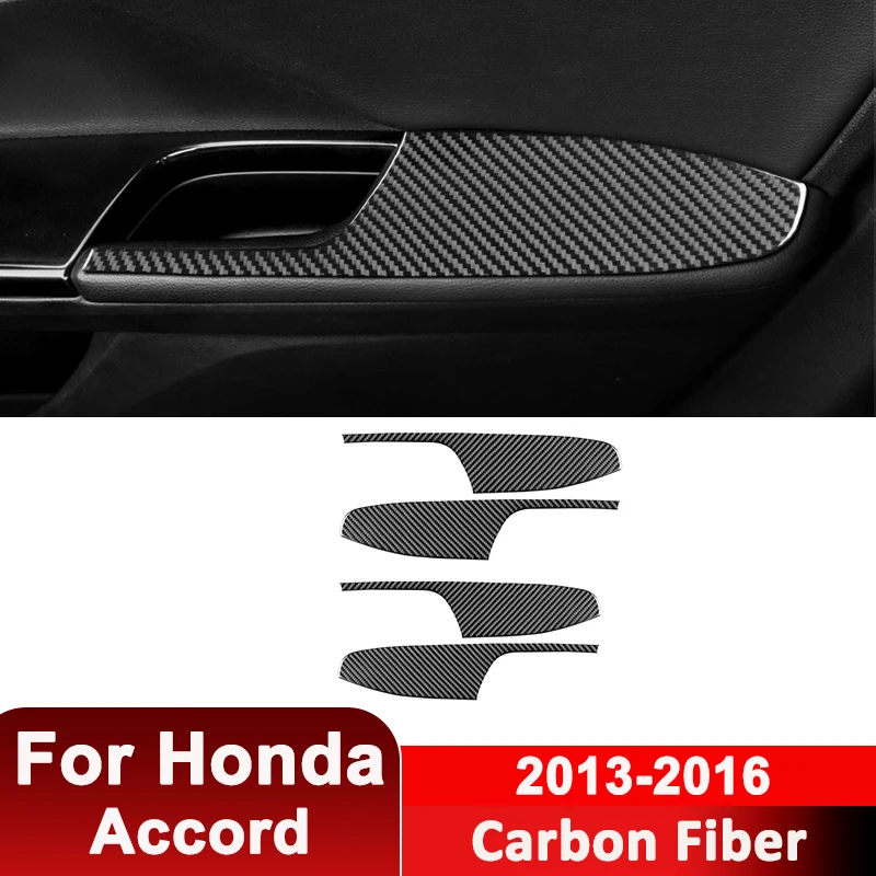 

For Honda Accord 2013-2016 Carbon Fiber Car Door Armrest Pane Trim Cover Decorative Sticker Auto Interior Accessories