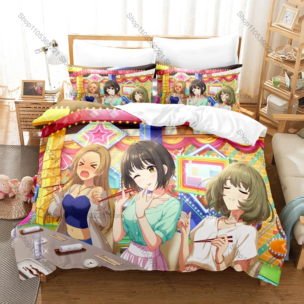 Cool Takafuji Kako Themed Bedding Set 3PCS Vivid Anime Art Print Cozy Microfiber Bed Cover Set Fan Collection Gift