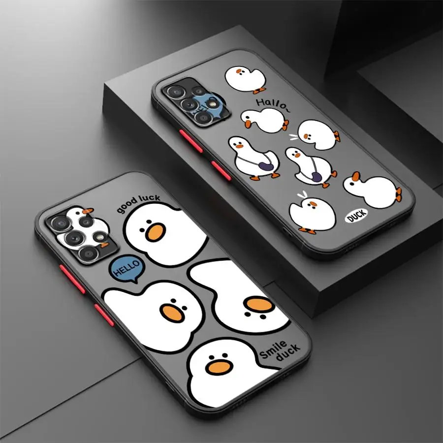 

Phone Cover Case for Samsung Galaxy A36 A73 A33 A53 A14 A23 A34 A54 A52S A72 A56 A55 A16 A15 A35 A17 A52 Stylish Cartoon Duck