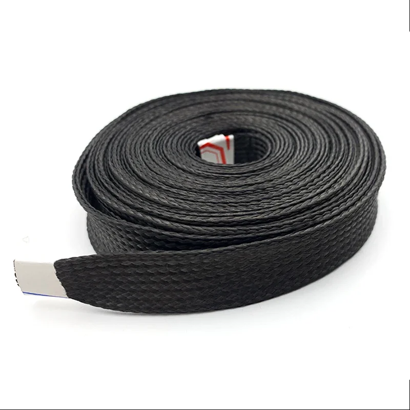 2M/5M Sleeves 4-40mm High Density Tightly Black Braided Flexible Carbon Fiber Sleeving Shield Wire Cable Tube Sheath Sleeve