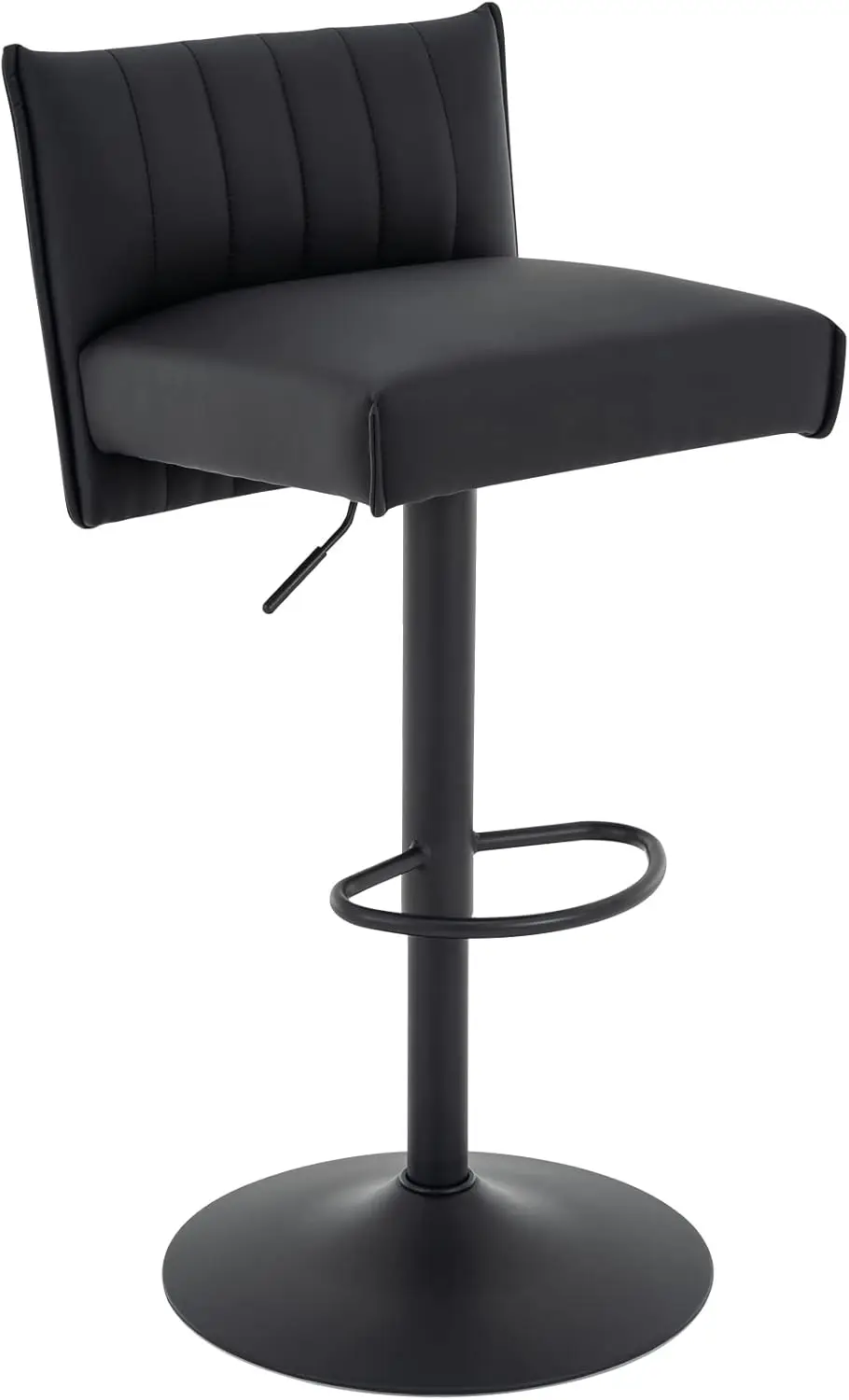 

Регулируемый вращающийся барный стул с сиденьем из искусственной кожи, низкой спинкой и газовым подъемником для кухни, столовой, кафе