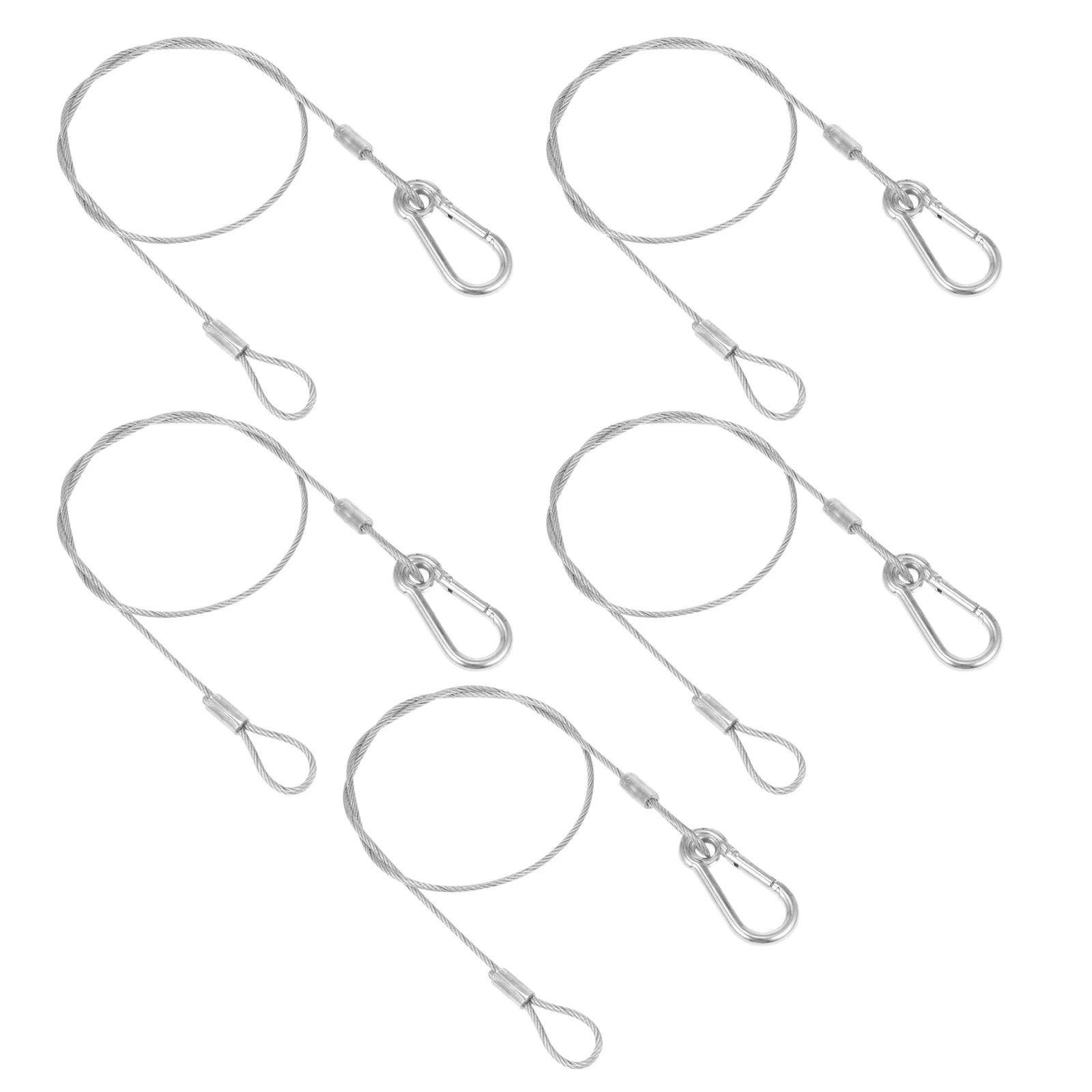 무대 조명 안전 보호를위한 5pcs 스테인레스 스틸 와이어 로프 끈 부하 작업 케이블 액세서리 내구성 조명 스트랩