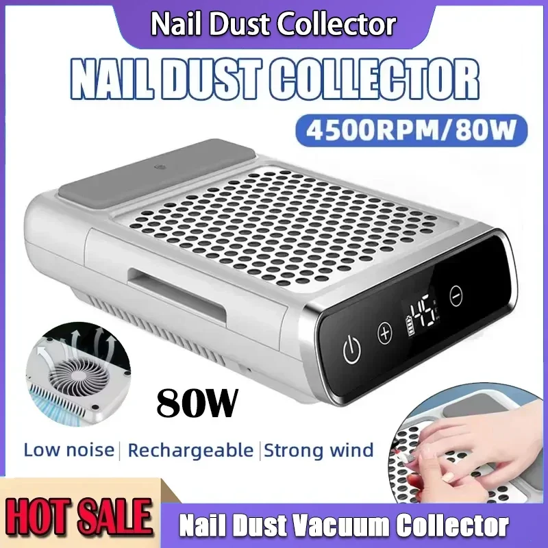 

Powerful Nail Vacuum Collector Dust Professional Nail Dust Extractor With Reusable Filter Manicure Equipment Adjustable Speed